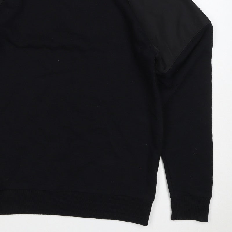 Outfitters Men’s Black M Crew Neck Pullover Sweatshirt Contrast Sleeves