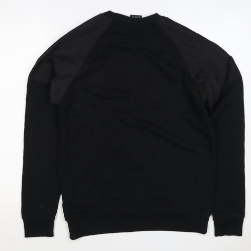 Outfitters Men’s Black M Crew Neck Pullover Sweatshirt Contrast Sleeves
