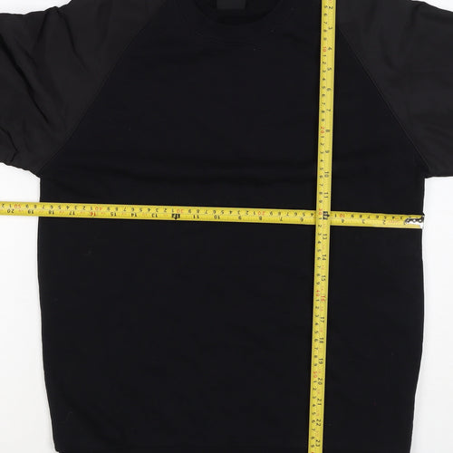 Outfitters Men’s Black M Crew Neck Pullover Sweatshirt Contrast Sleeves