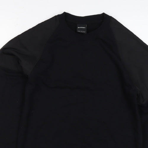 Outfitters Men’s Black M Crew Neck Pullover Sweatshirt Contrast Sleeves
