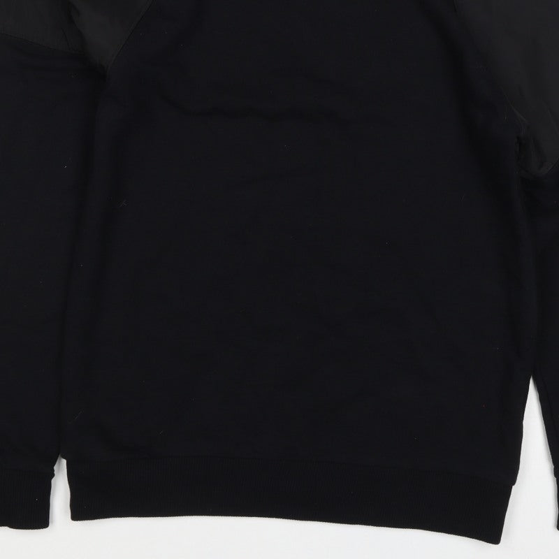 Outfitters Men’s Black M Crew Neck Pullover Sweatshirt Contrast Sleeves
