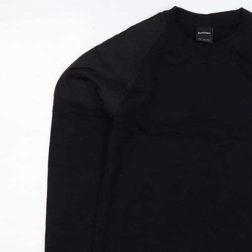 Outfitters Men’s Black M Crew Neck Pullover Sweatshirt Contrast Sleeves