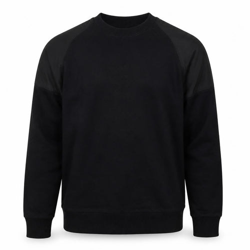 Outfitters Men’s Black M Crew Neck Pullover Sweatshirt Contrast Sleeves