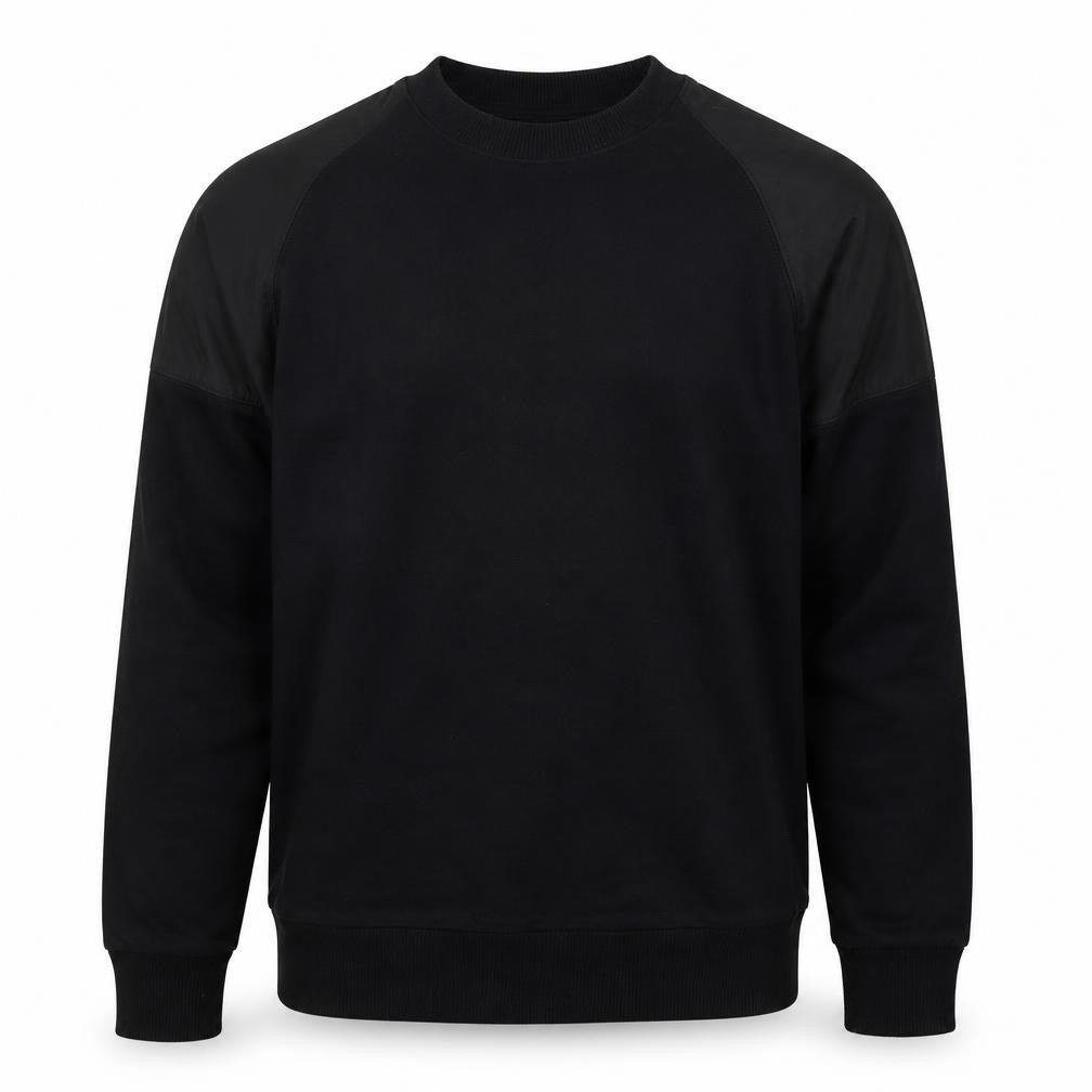 Outfitters Men’s Black M Crew Neck Pullover Sweatshirt Contrast Sleeves