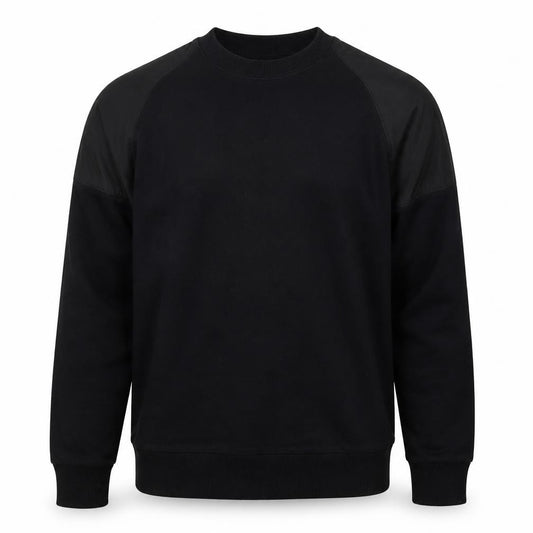 Outfitters Men’s Black M Crew Neck Pullover Sweatshirt Contrast Sleeves