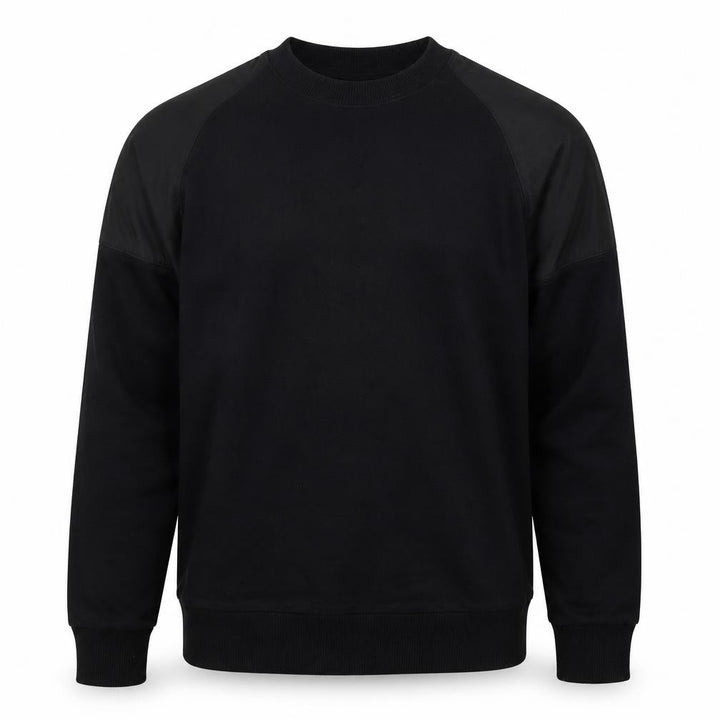 Outfitters Men’s Black M Crew Neck Pullover Sweatshirt Contrast Sleeves