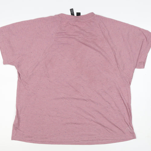 adidas Women Pink UK 20 Speckled Logo Raglan Jersey T-Shirt
