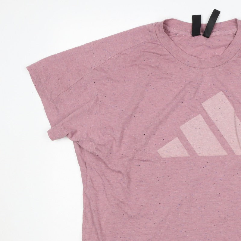 adidas Women Pink UK 20 Speckled Logo Raglan Jersey T-Shirt