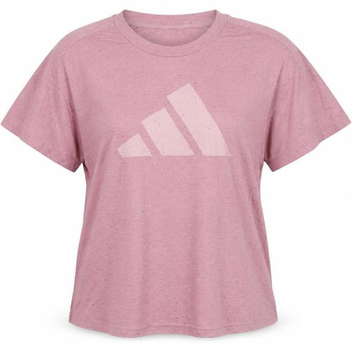 adidas Women Pink UK 20 Speckled Logo Raglan Jersey T-Shirt