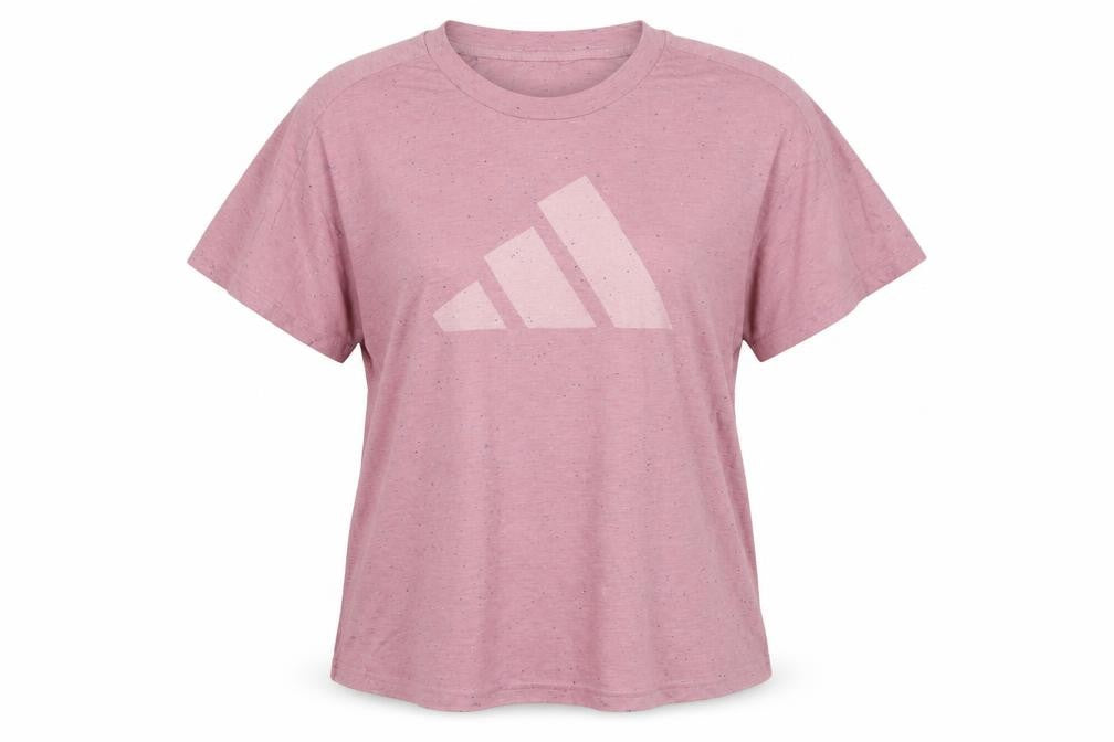 adidas Women Pink UK 20 Speckled Logo Raglan Jersey T-Shirt