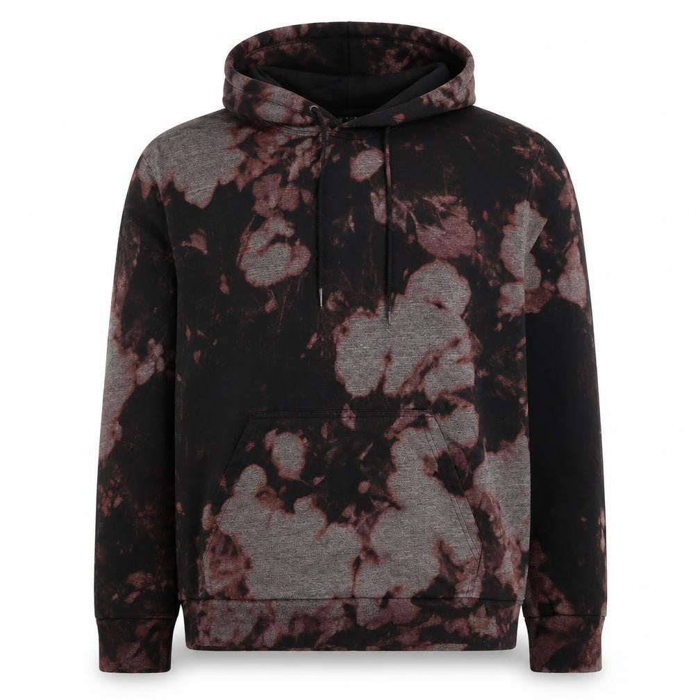 Front view of boohooMAN Men’s Multicoloured Tie Dye Pullover Hoodie M Gothic