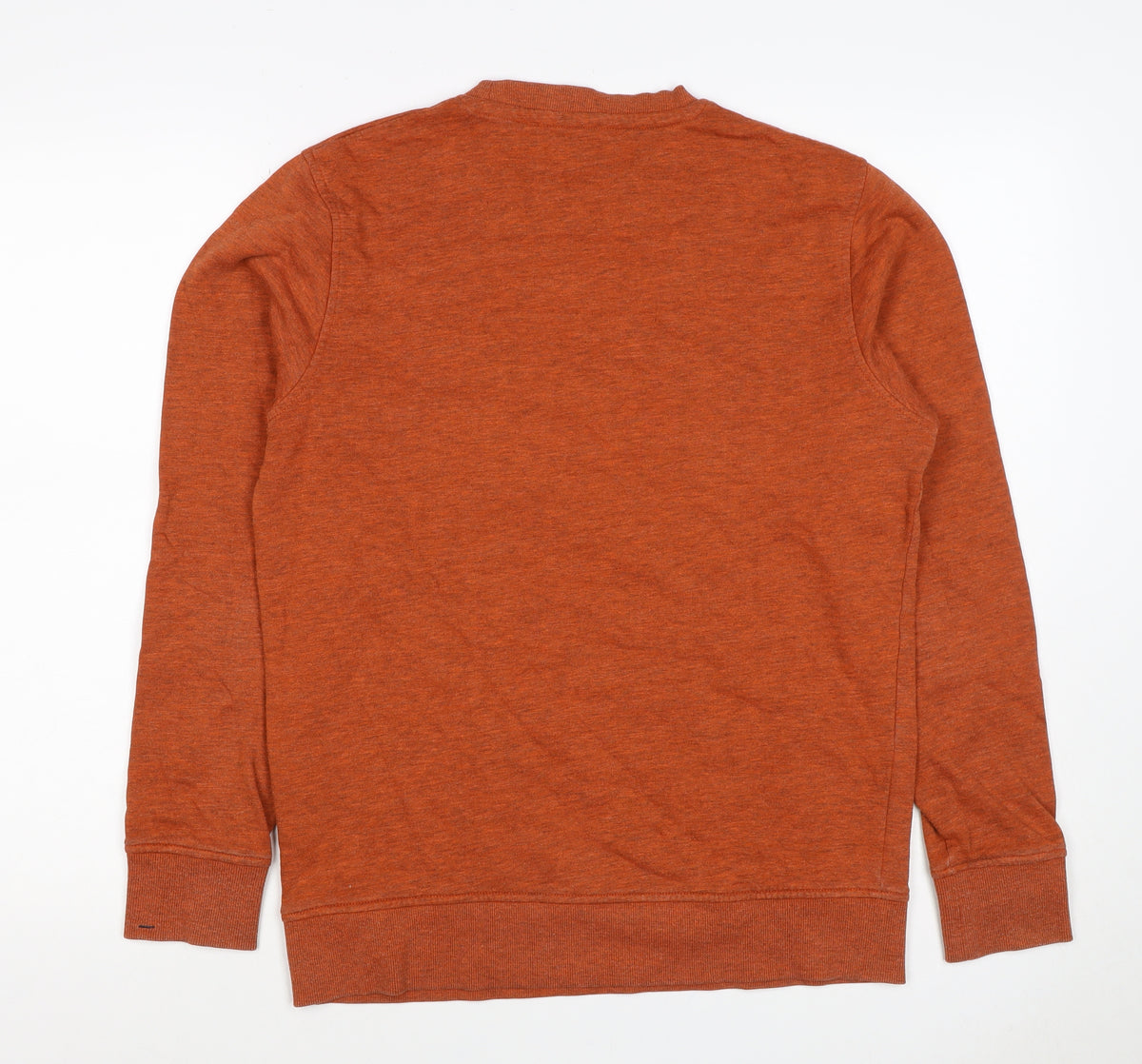 Jack & Jones Men's Orange S Crew Neck Logo Fleece Sweatshirt