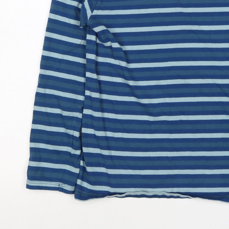 Seasalt Cornwall Women’s Blue Stripe Organic Cotton Jersey Top UK 10