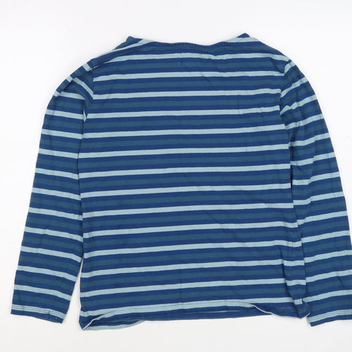 Seasalt Cornwall Women’s Blue Stripe Organic Cotton Jersey Top UK 10