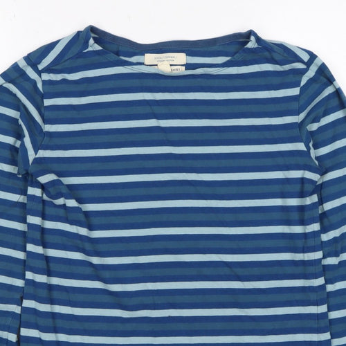 Seasalt Cornwall Women’s Blue Stripe Organic Cotton Jersey Top UK 10
