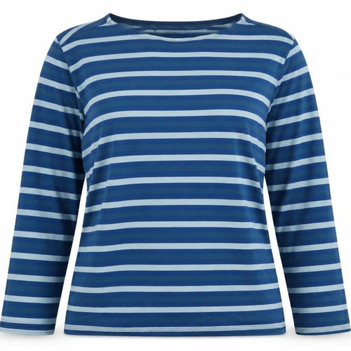 Seasalt Cornwall Women’s Blue Stripe Organic Cotton Jersey Top UK 10