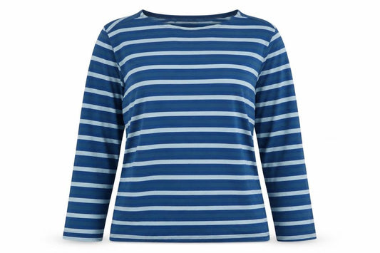 Seasalt Cornwall Women’s Blue Stripe Organic Cotton Jersey Top UK 10