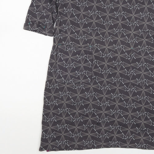 White Stuff Women Grey Geometric Print UK 12 Shift Dress Pockets