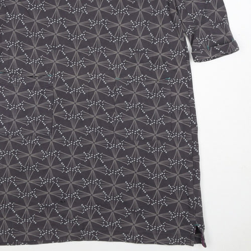White Stuff Women Grey Geometric Print UK 12 Shift Dress Pockets