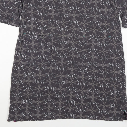 White Stuff Women Grey Geometric Print UK 12 Shift Dress Pockets