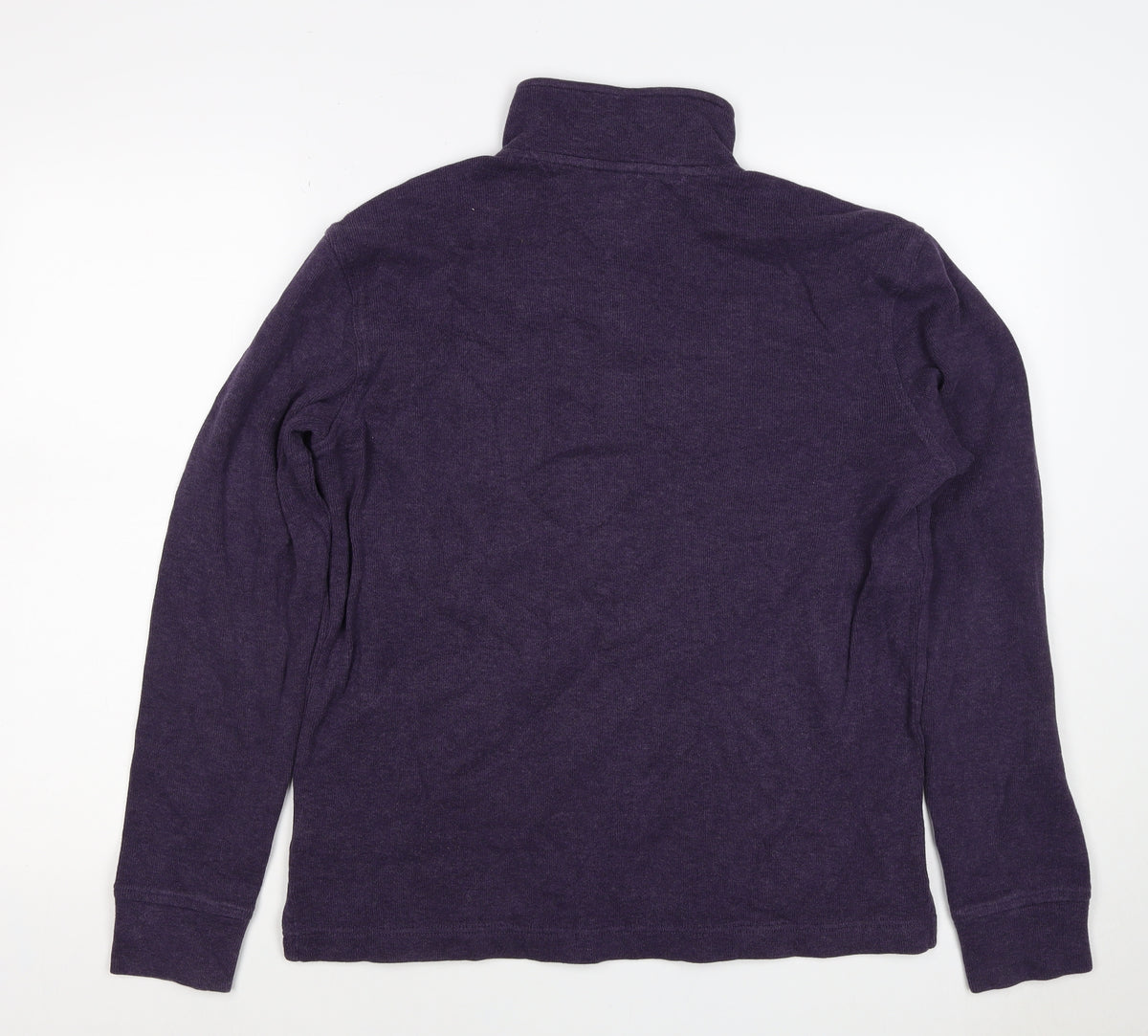 Tommy Hilfiger Men Purple S 1/4 Zip High Neck Cotton Blend Sweatshirt