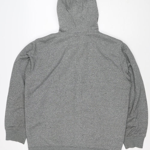 Uniqlo Men Grey XL Full Zip Hooded Fleece Lined Hoodie