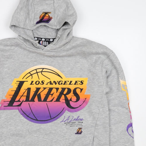 NBA LA Lakers Boys Grey Pullover Hoodie 12-13 Years Graphic Print