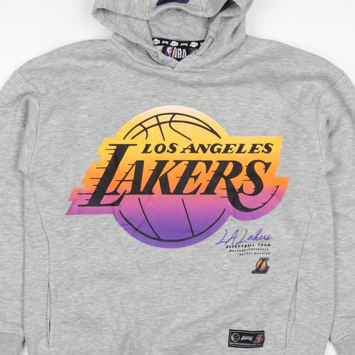 NBA LA Lakers Boys Grey Pullover Hoodie 12-13 Years Graphic Print
