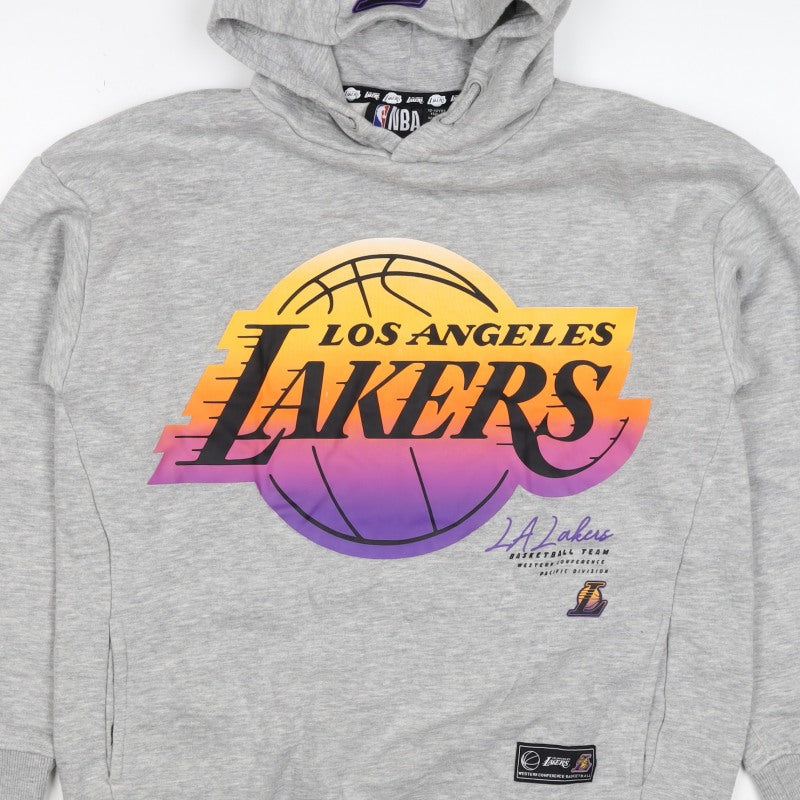 NBA LA Lakers Boys Grey Pullover Hoodie 12-13 Years Graphic Print