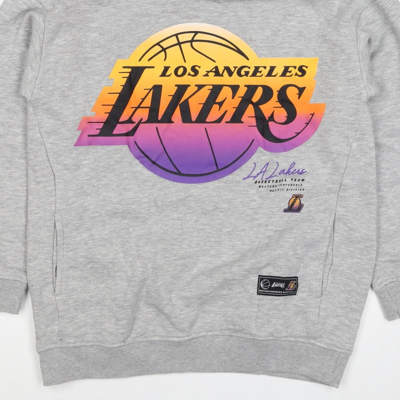 NBA LA Lakers Boys Grey Pullover Hoodie 12-13 Years Graphic Print