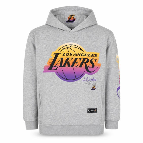 NBA LA Lakers Boys Grey Pullover Hoodie 12-13 Years Graphic Print