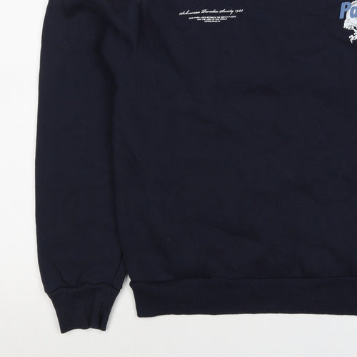 River Island Men’s Navy M Pullover Sweatshirt Graphic Bird Print