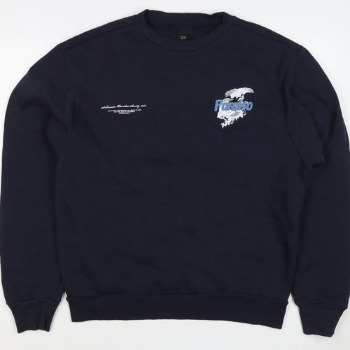 River Island Men’s Navy M Pullover Sweatshirt Graphic Bird Print