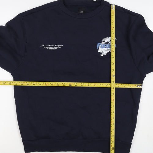 River Island Men’s Navy M Pullover Sweatshirt Graphic Bird Print