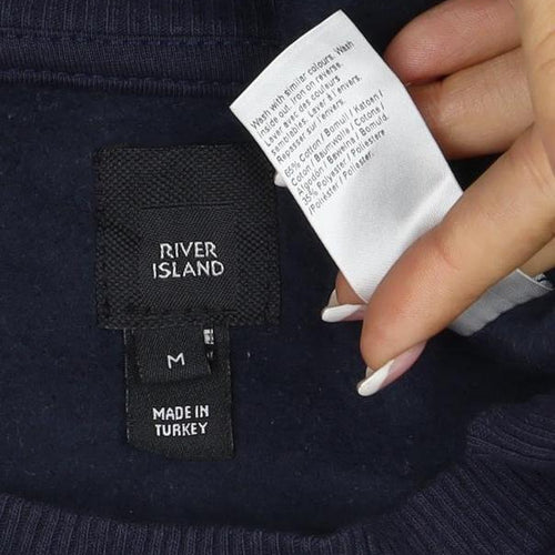 River Island Men’s Navy M Pullover Sweatshirt Graphic Bird Print