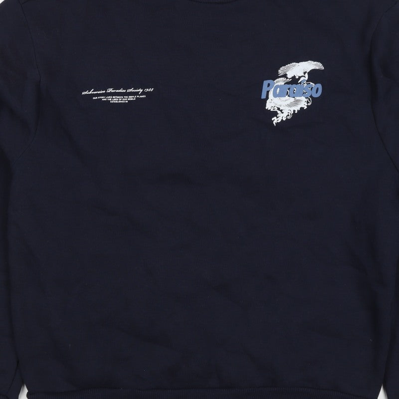 River Island Men’s Navy M Pullover Sweatshirt Graphic Bird Print