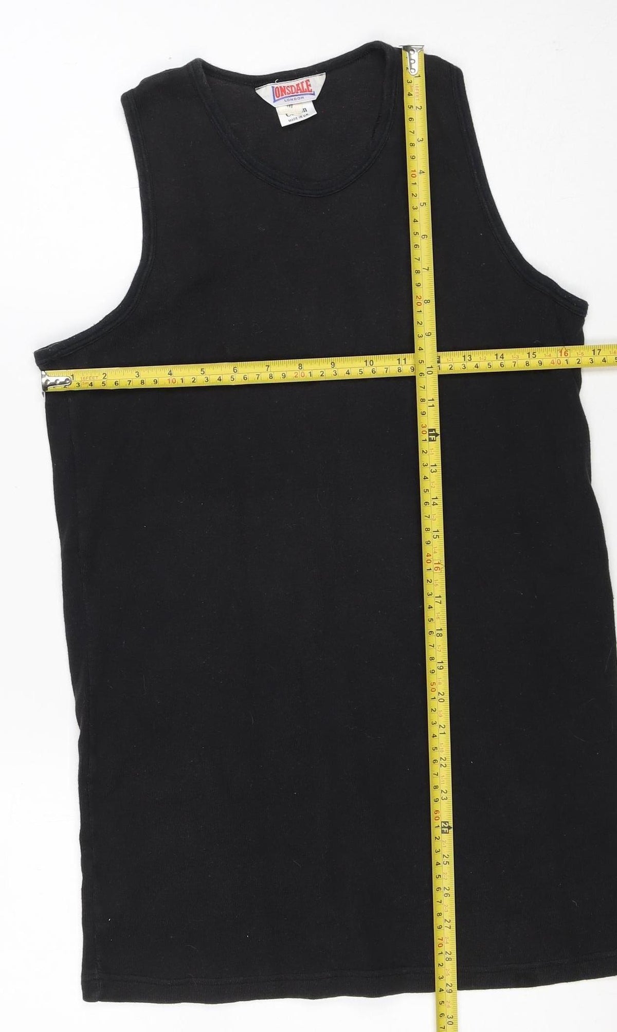 Lonsdale London Men's Black M Sleeveless Cotton Tank Top Vest
