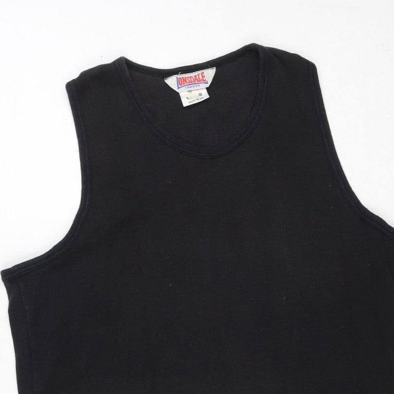 Lonsdale London Men's Black M Sleeveless Cotton Tank Top Vest