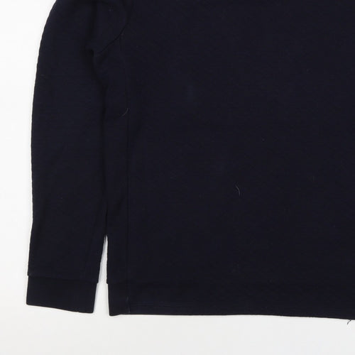 Reiss Men’s Navy Blue L Quilted Crew Neck Pullover Sweatshirt