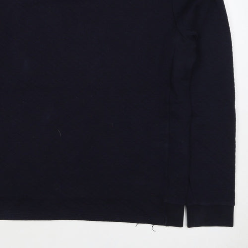 Reiss Men’s Navy Blue L Quilted Crew Neck Pullover Sweatshirt