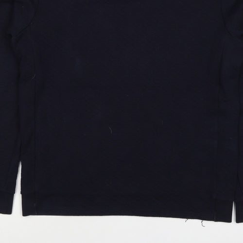 Reiss Men’s Navy Blue L Quilted Crew Neck Pullover Sweatshirt