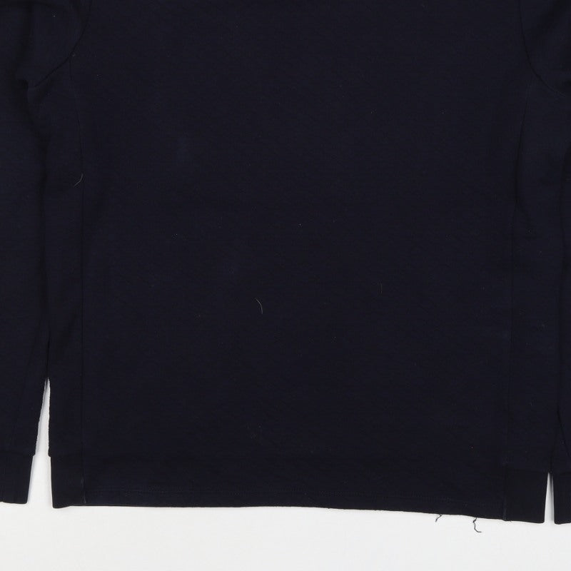 Reiss Men’s Navy Blue L Quilted Crew Neck Pullover Sweatshirt