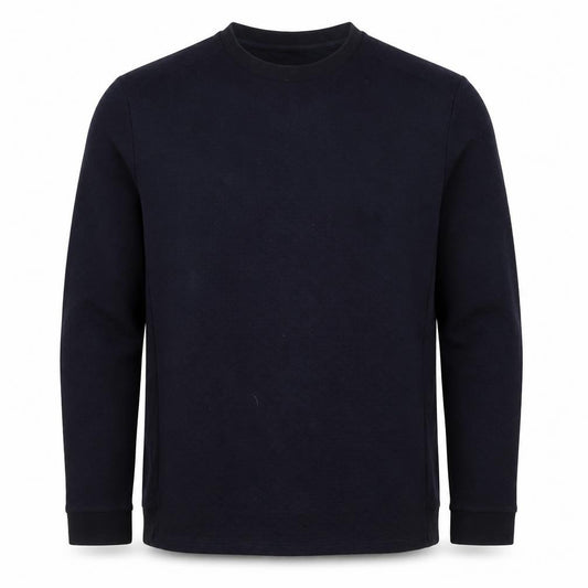Reiss Men’s Navy Blue L Quilted Crew Neck Pullover Sweatshirt