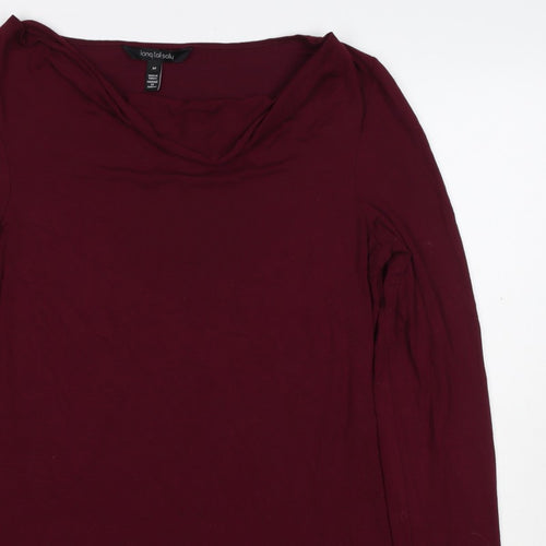 Long Tall Sally Women Red M Tall Cowl Neck Stretch Jersey Top