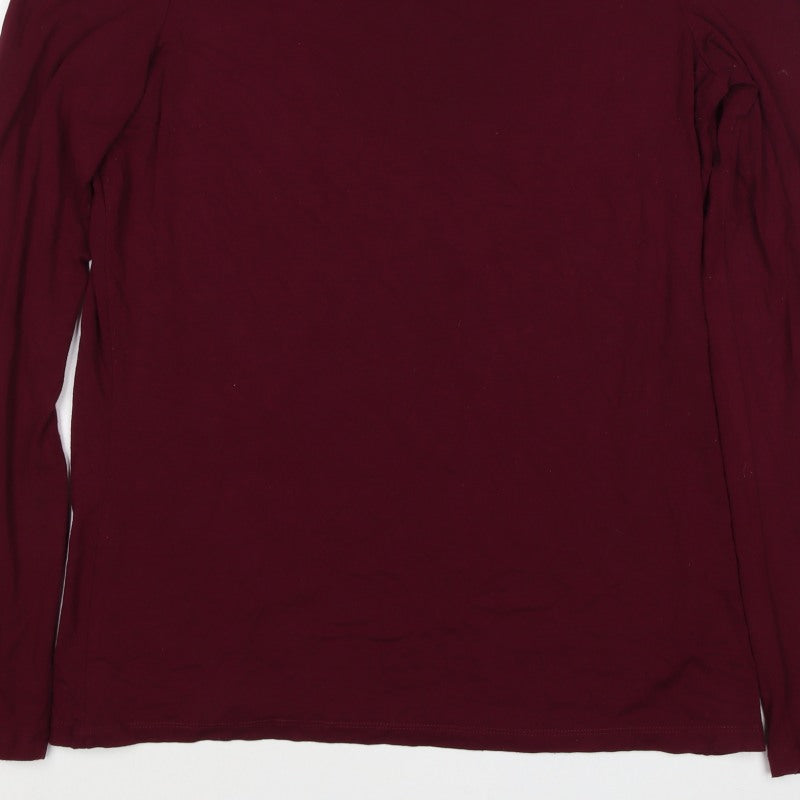 Long Tall Sally Women Red M Tall Cowl Neck Stretch Jersey Top