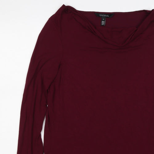 Long Tall Sally Women Red M Tall Cowl Neck Stretch Jersey Top