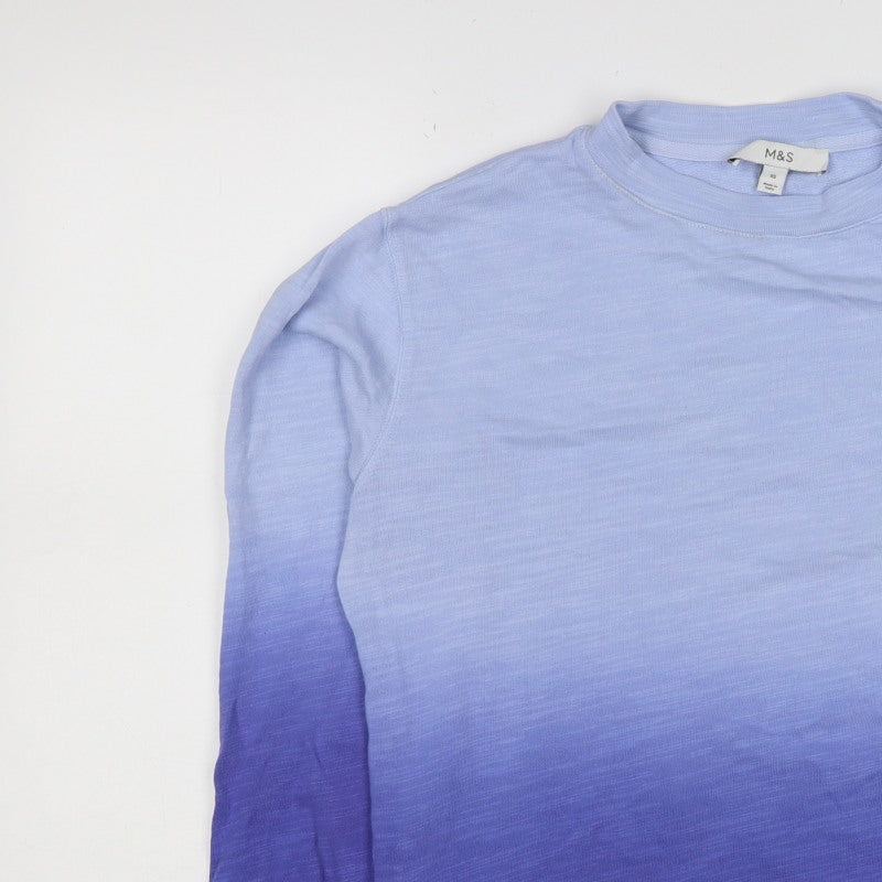 Additional view of Marks & Spencer Women Blue XS Ombre Crew Neck Pullover Sweatshirt