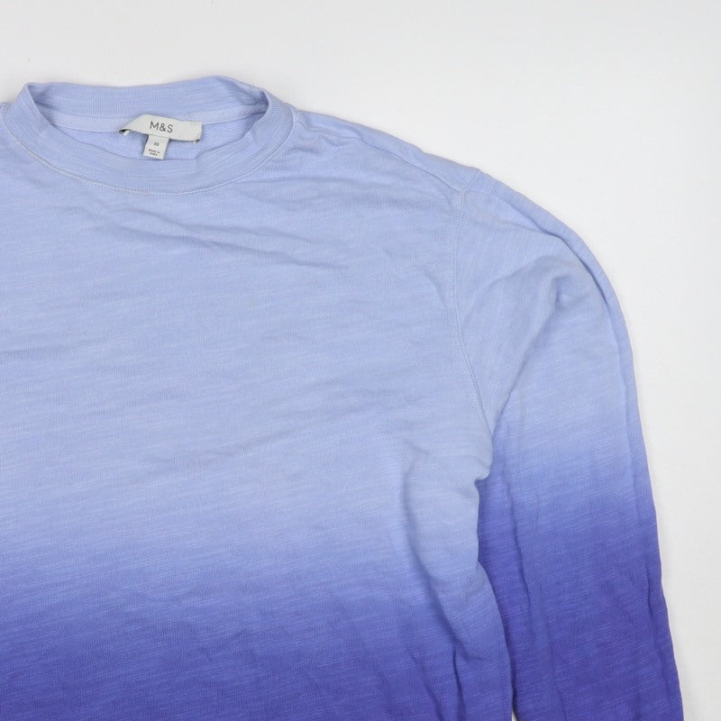 Additional view of Marks & Spencer Women Blue XS Ombre Crew Neck Pullover Sweatshirt