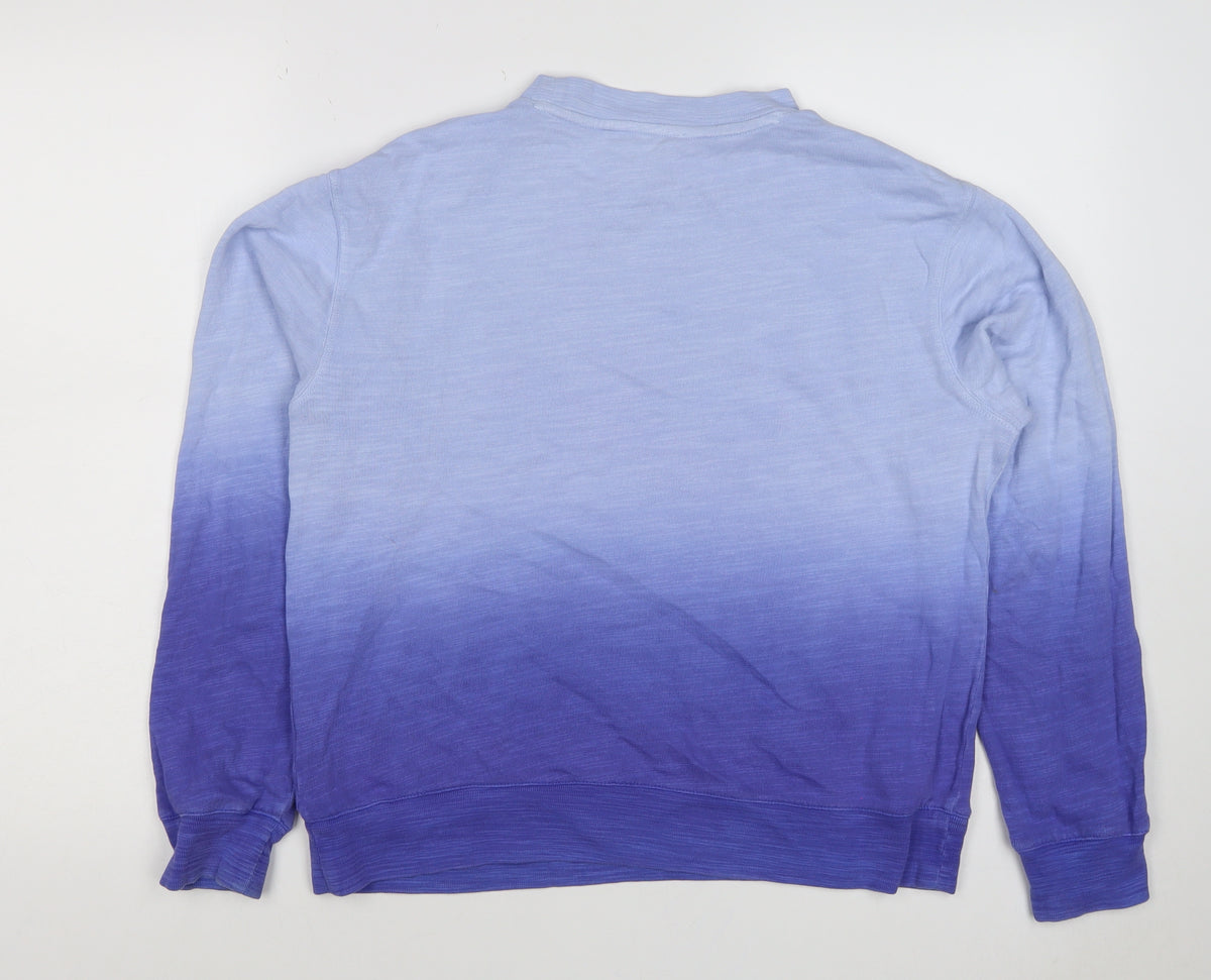 Close-up detail of Marks & Spencer Women Blue XS Ombre Crew Neck Pullover Sweatshirt