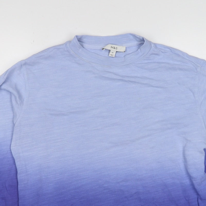 Additional view of Marks & Spencer Women Blue XS Ombre Crew Neck Pullover Sweatshirt